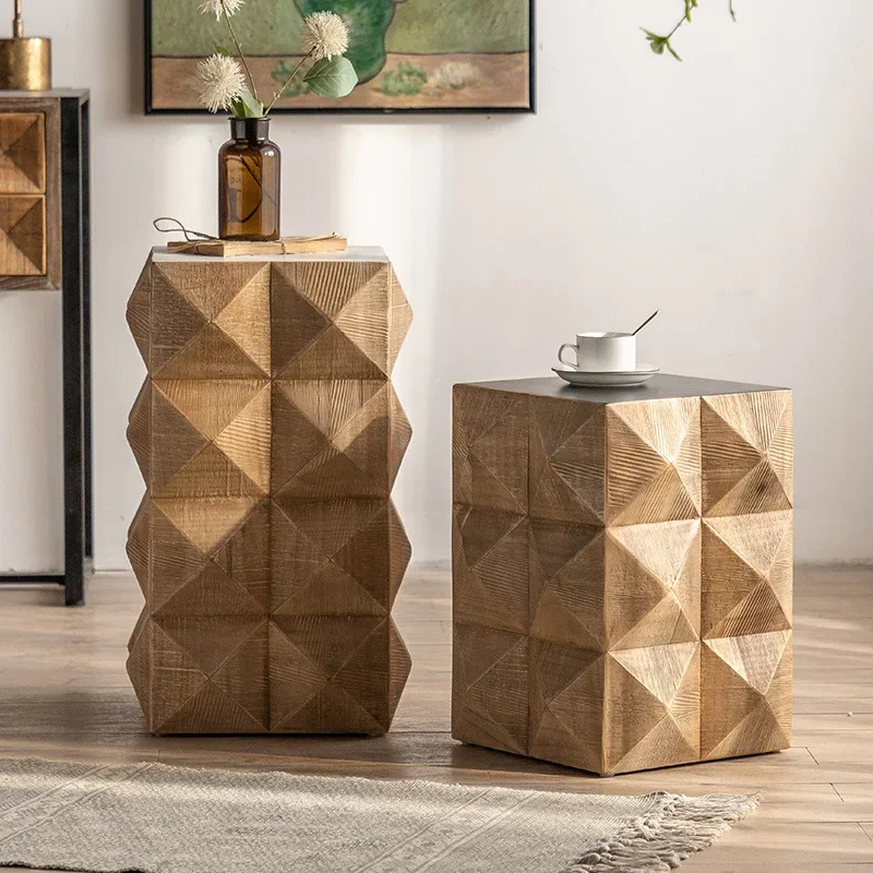 Solid Wood Nightstand 2 Drawers - Mesita de Noche Moderna con Patas