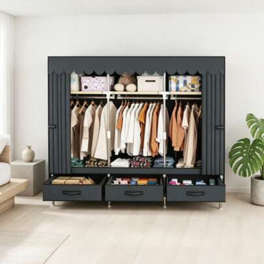 Wardrobe Closet Portable Fabric Cover - Armario Portátil con Estructura de Acero