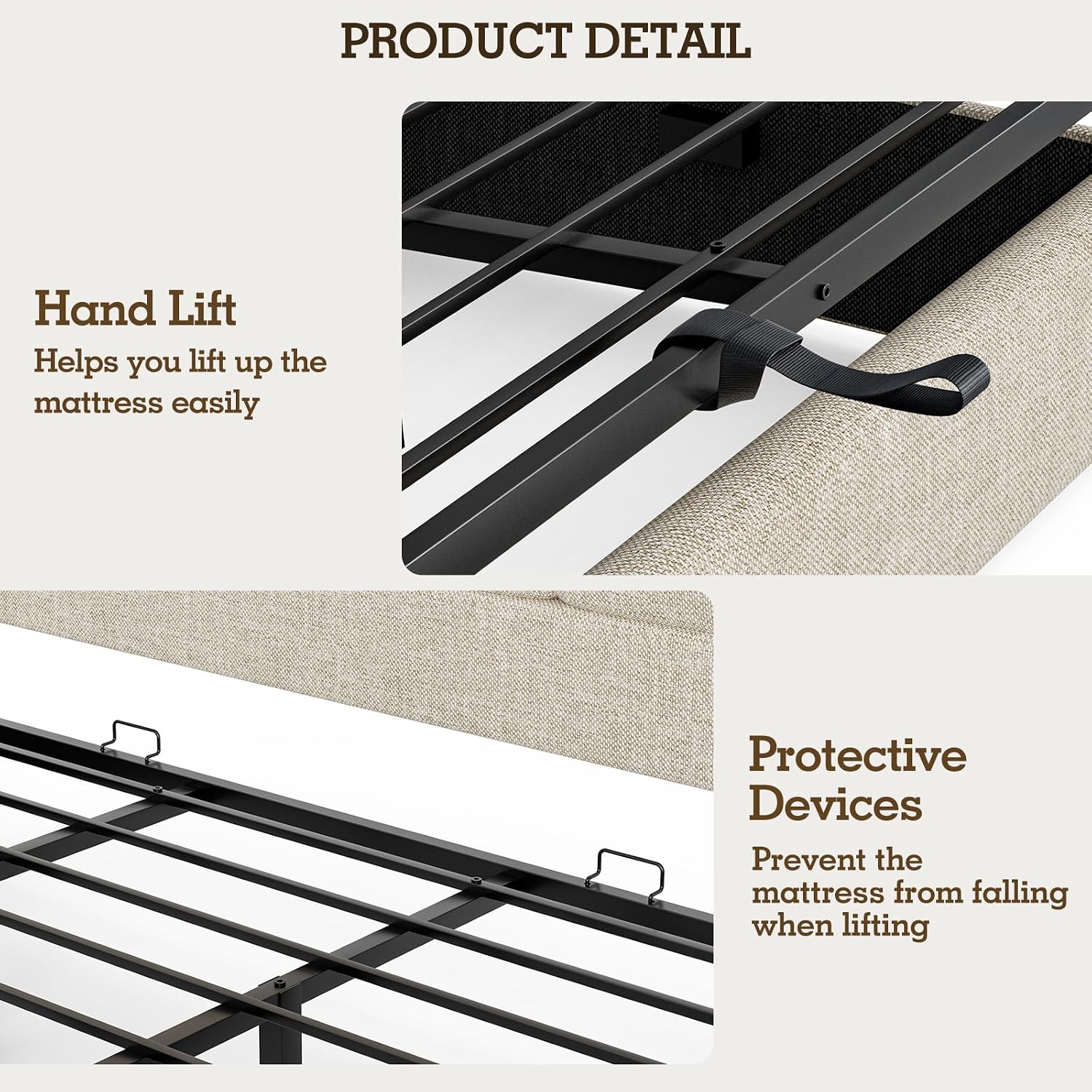 Gas Lift Storage Bed Hydraulic - Base de Cama King Size Tapizada