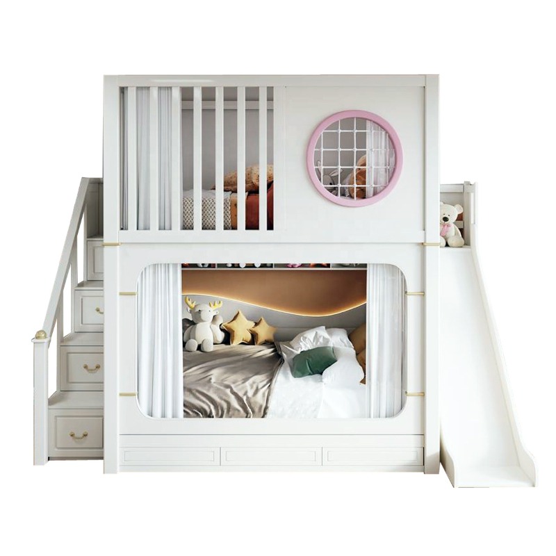 Bunk Bed With Stairs And Slide - Camas literas infantiles con tobogán y