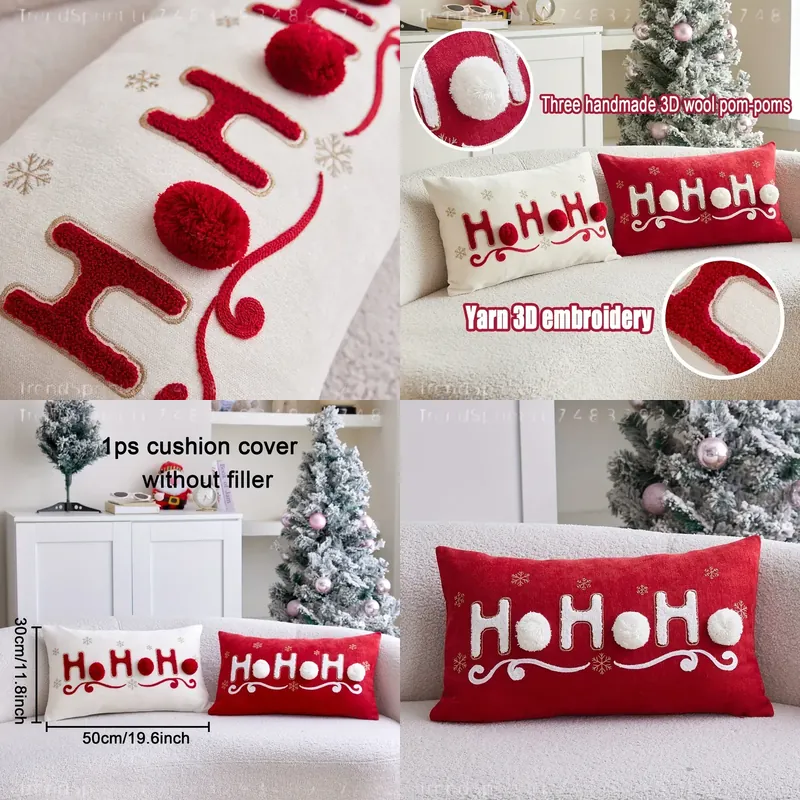 Sofas - Funda de Almohada Navideña HOHOHO con