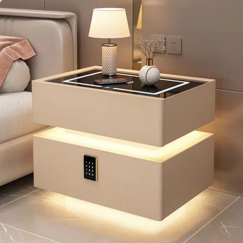 Solid Wood Nightstand 2 Drawers - Mesita de noche de madera maciza