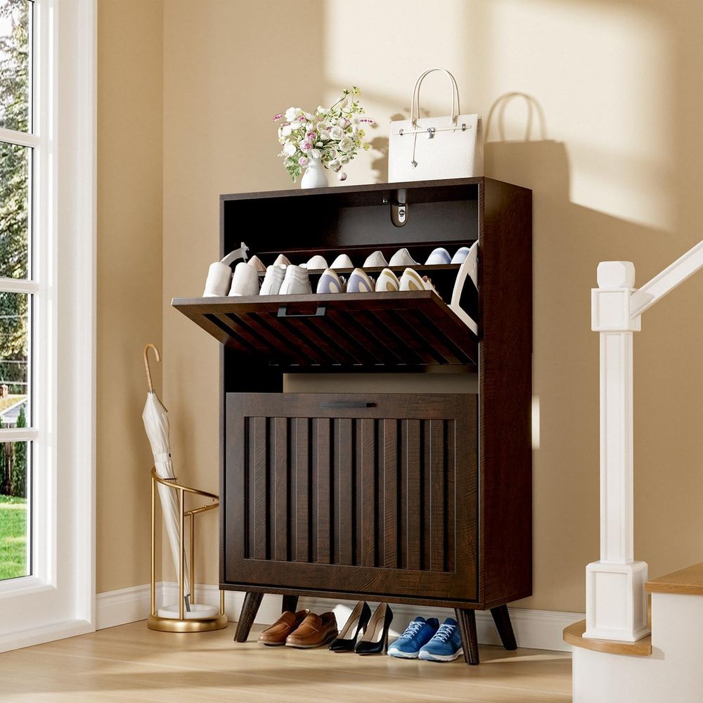 Shoe Rack Cabinet Narrow Entryway - Mueble zapatero o estantería estrecha para