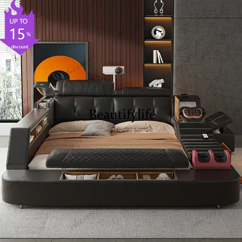King Size Bed Frame With Storage Drawers - Cama doble tamaño King A182 negra
