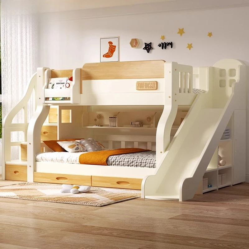 King Size Bed Frame With Storage Drawers - Cama Doble Tipo Loft con Escaleras,