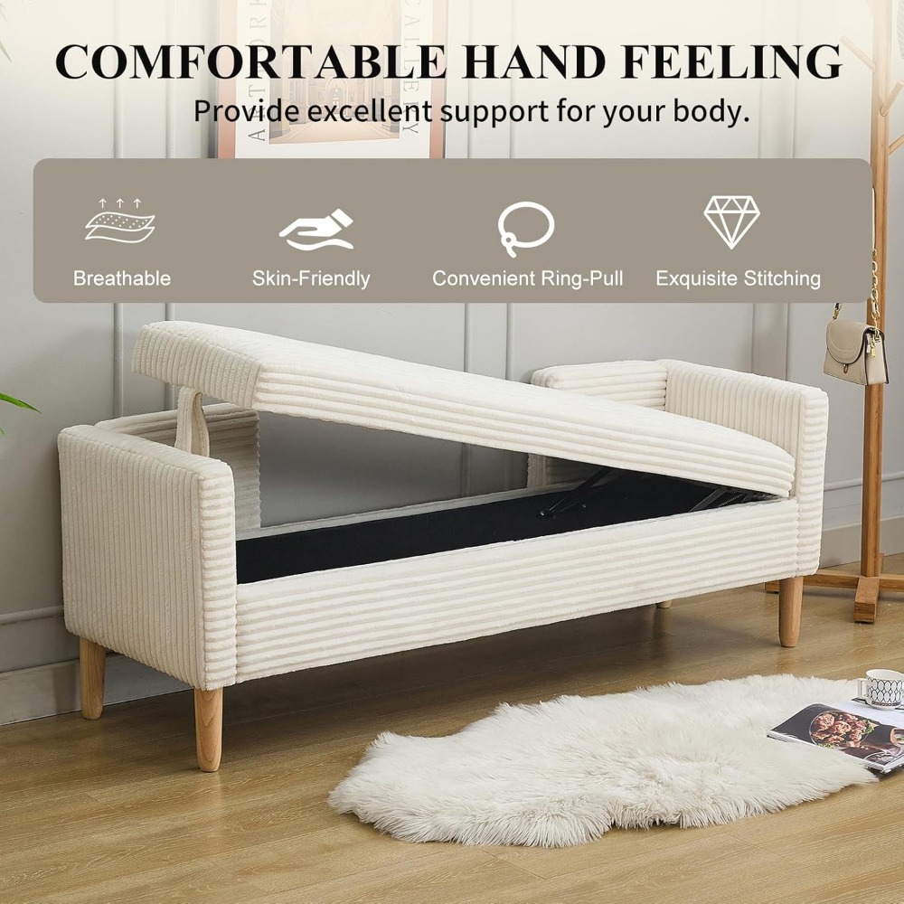 Bedroom Furniture - con patas de madera, banco de
