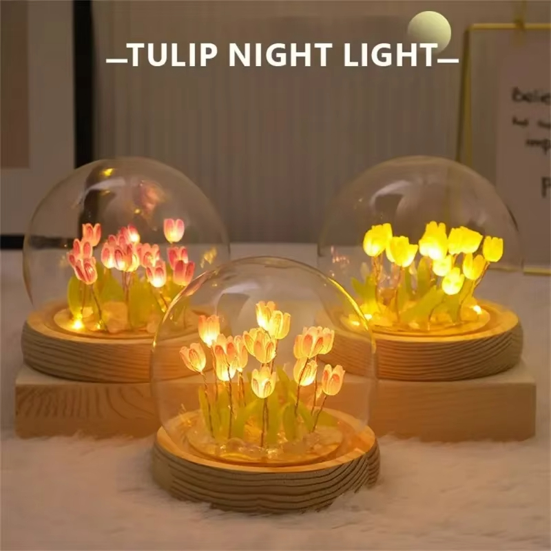 Floating Nightstand With Led Light - Mini tulipán LED hecho a mano,