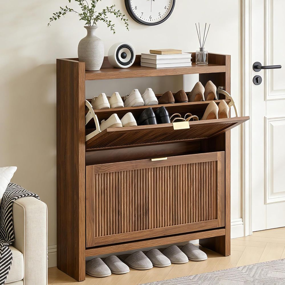 Shoe Rack Cabinet Narrow Entryway - Zapatero de Madera Estrecho para Entrada,
