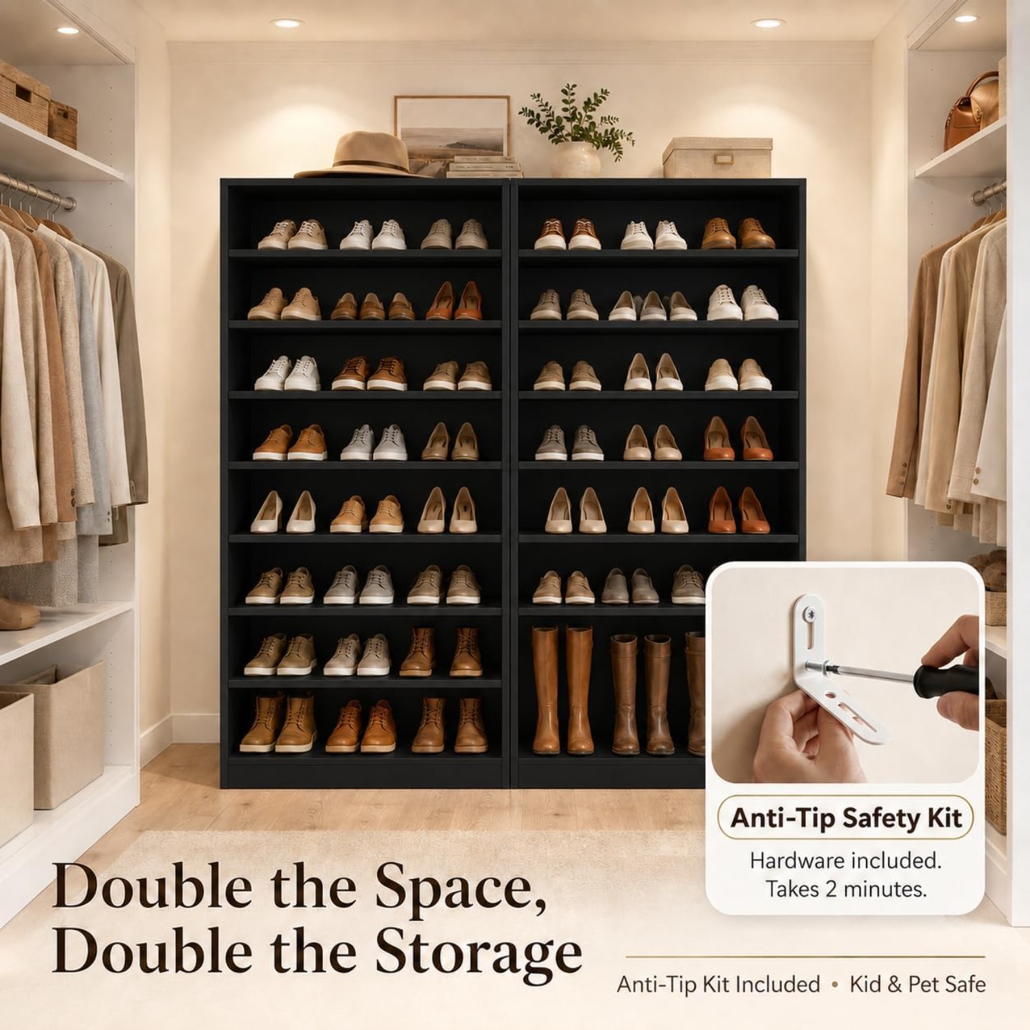 Zapatero alto de 9 niveles par - Shoe Rack Cabinet Narrow Entryway reseña y precio