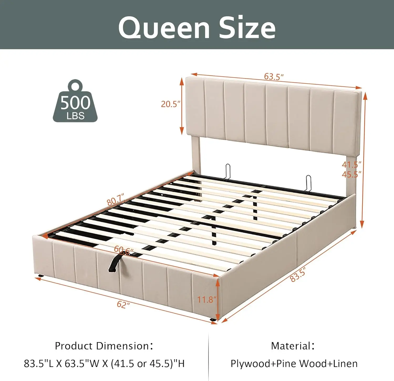 Cama con plataforma de almacen - Gas Lift Storage Bed Hydraulic reseña y precio