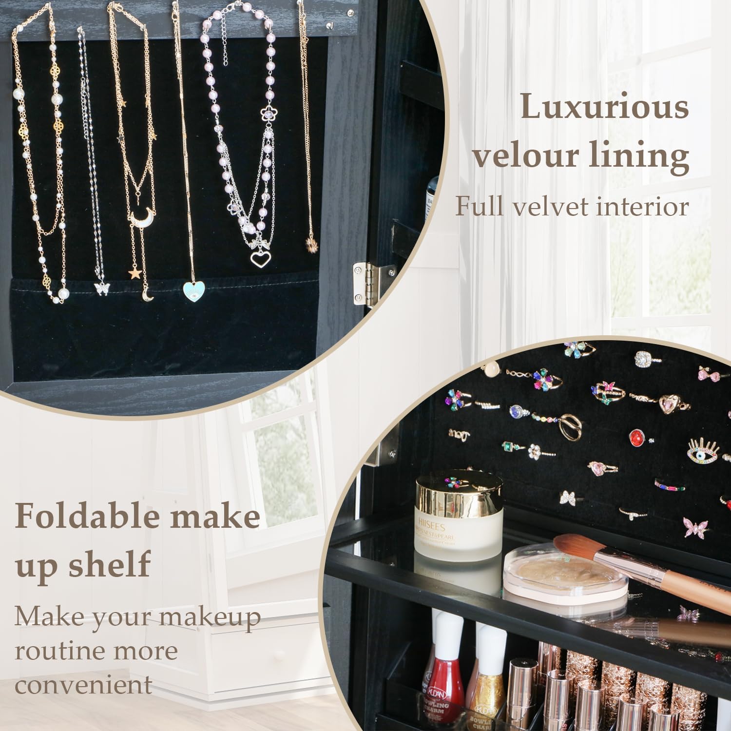 Armario de joyería de pie de l - Full Length Mirror Jewelry Armoire reseña y precio