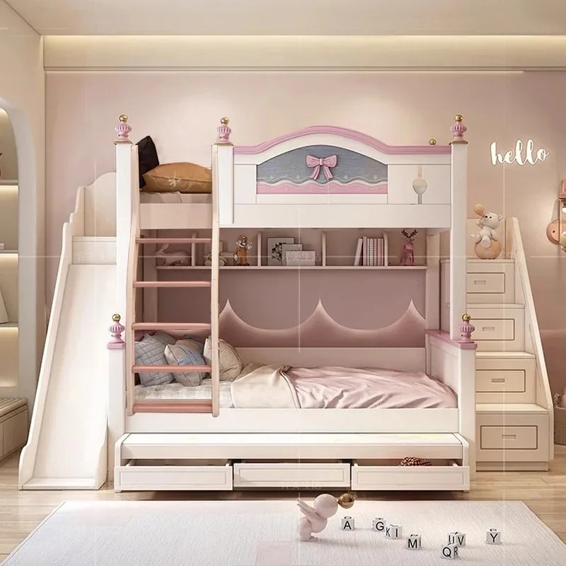 Litera de madera maciza person - Bunk Bed With Stairs And Slide reseña y precio