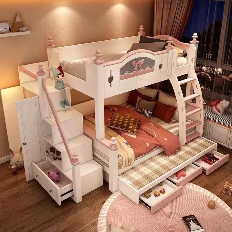 Litera de madera maciza person - Bunk Bed With Stairs And Slide reseña y precio