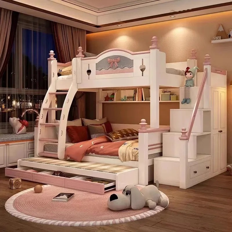 Litera de madera maciza person - Bunk Bed With Stairs And Slide reseña y precio