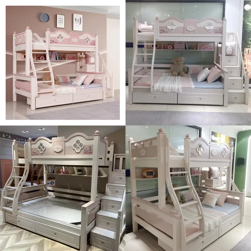 Cama Infantil Moderna de Lujo  - Bunk Bed With Stairs And Slide reseña y precio