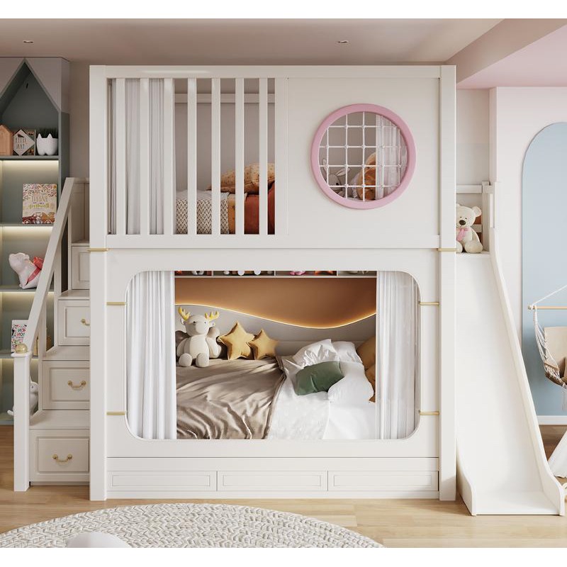 Camas literas infantiles con t - Bunk Bed With Stairs And Slide reseña y precio