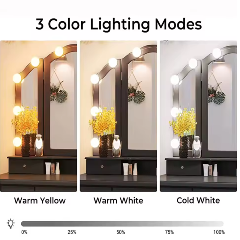 Bombillas LED Desmontables par - Dressing Table Vanity With Lighted Mirror reseña y precio