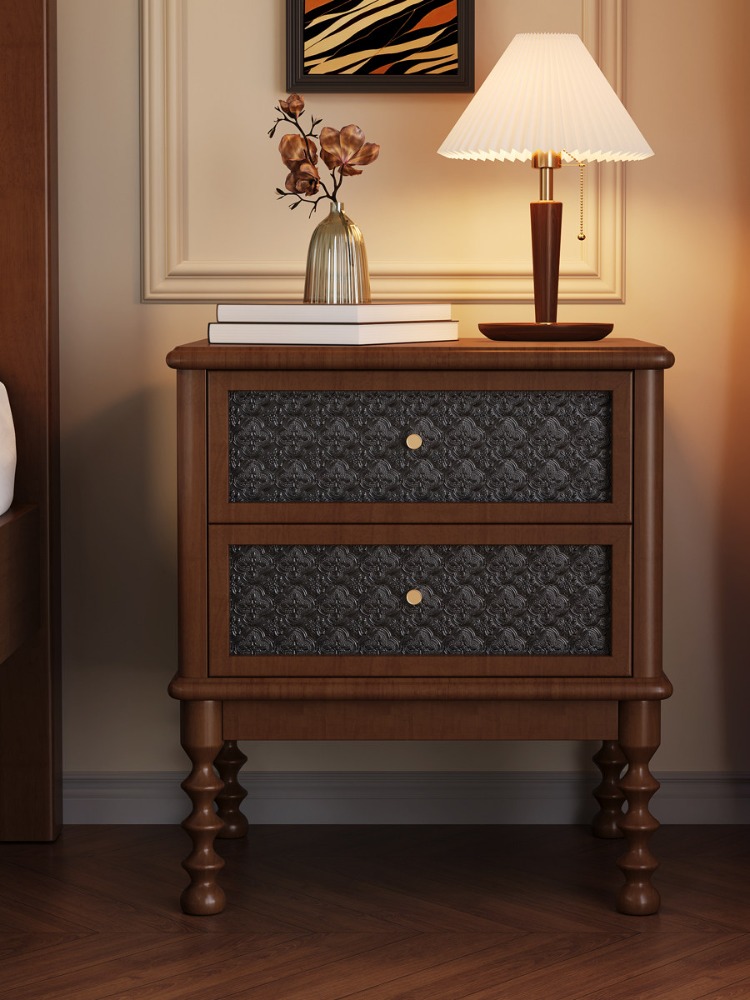 Mesitas de noche vintage, mueb - Solid Wood Nightstand 2 Drawers reseña y precio