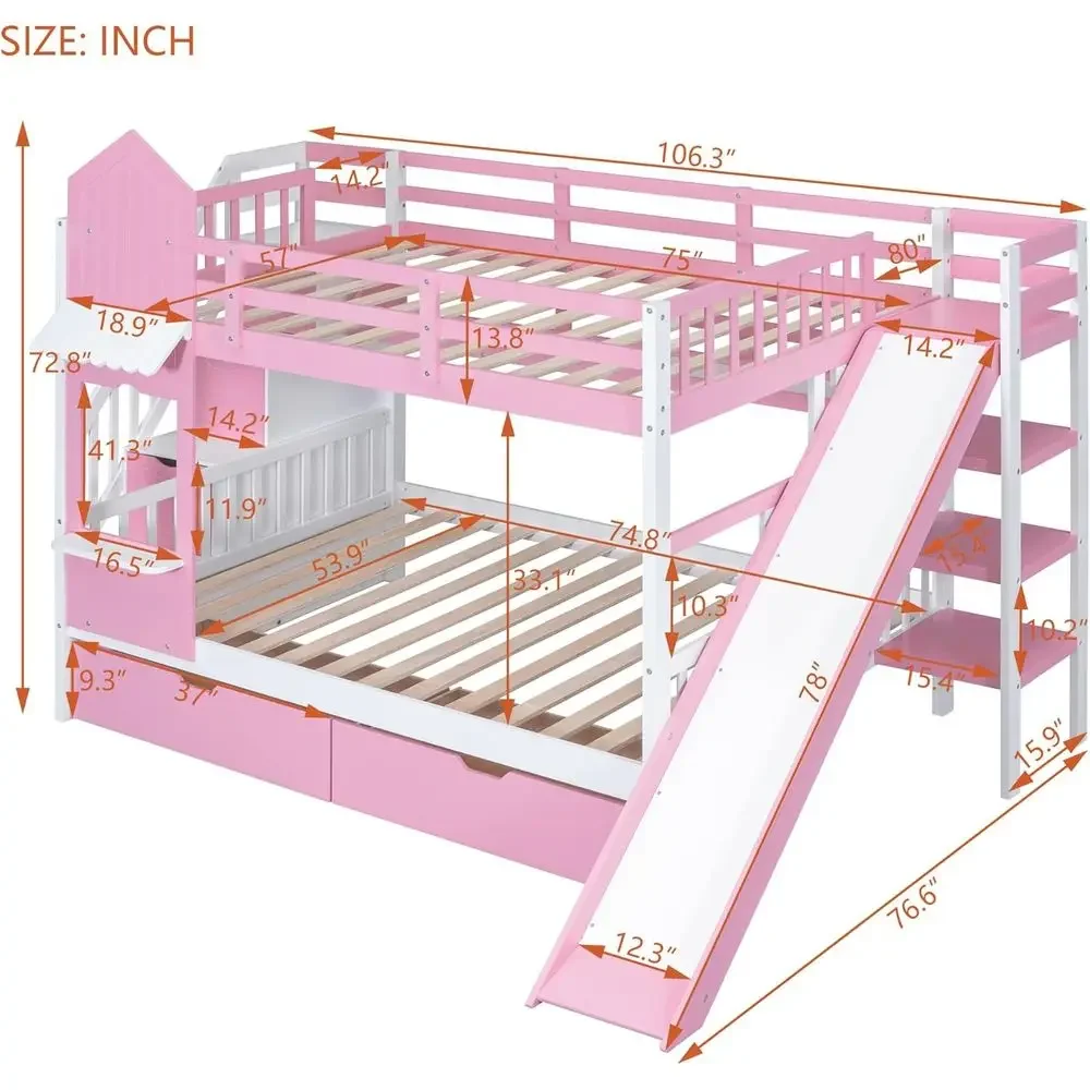 Cama litera infantil con escal - Bunk Bed With Stairs And Slide reseña y precio