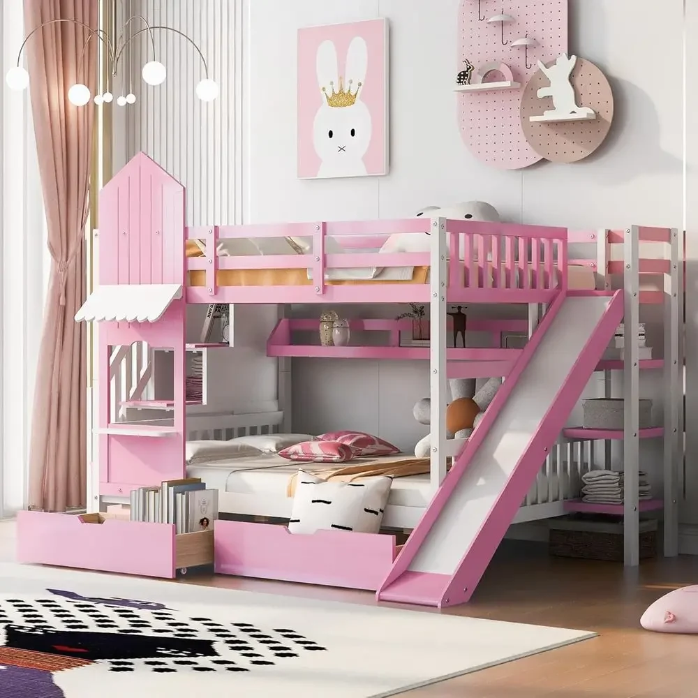 Cama litera infantil con escal - Bunk Bed With Stairs And Slide reseña y precio