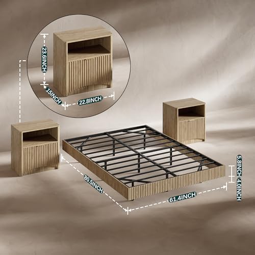 Juego de dormitorio, cama flot - Floating Nightstand With Led Light reseña y precio
