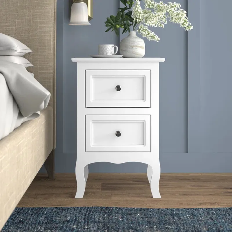Mesita de Noche Retro de Mader - Solid Wood Nightstand 2 Drawers reseña y precio
