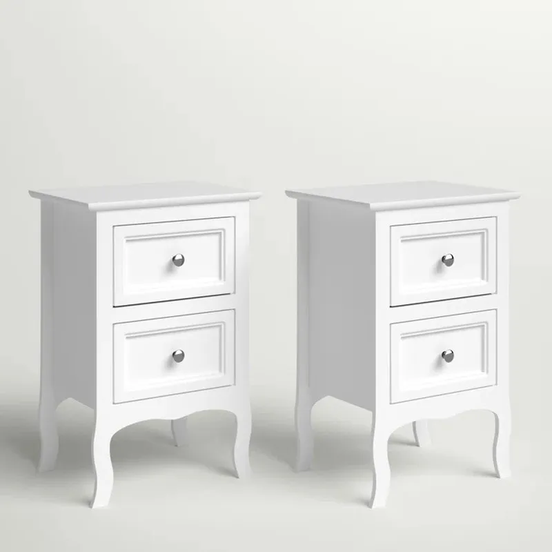 Mesita de Noche Retro de Mader - Solid Wood Nightstand 2 Drawers reseña y precio