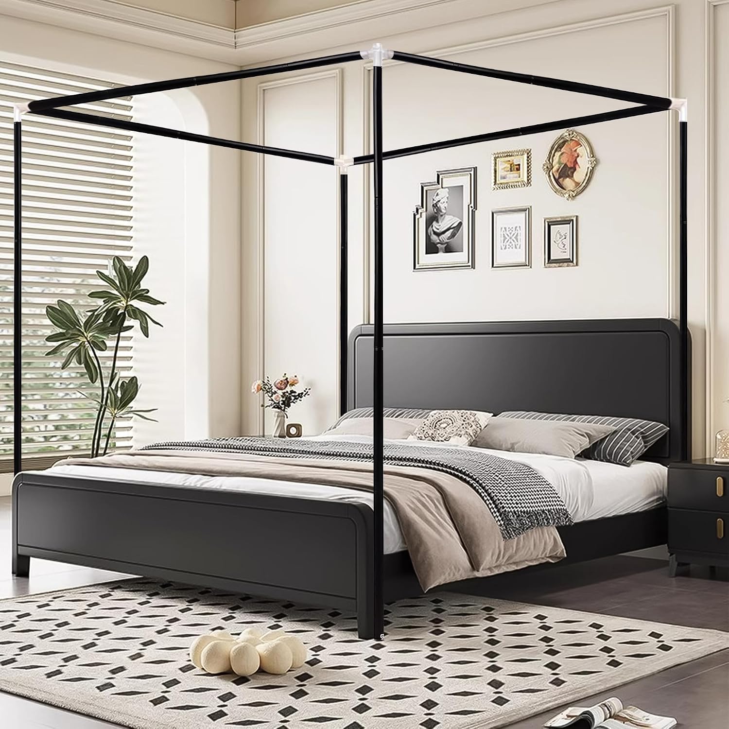 Estructura de Cama con Dosel d - Canopy Bed Frame Metal Queen reseña y precio