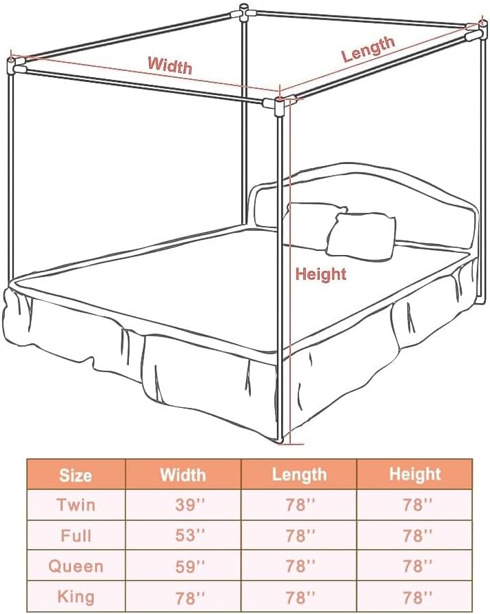 Estructura de Cama con Dosel d - Canopy Bed Frame Metal Queen reseña y precio