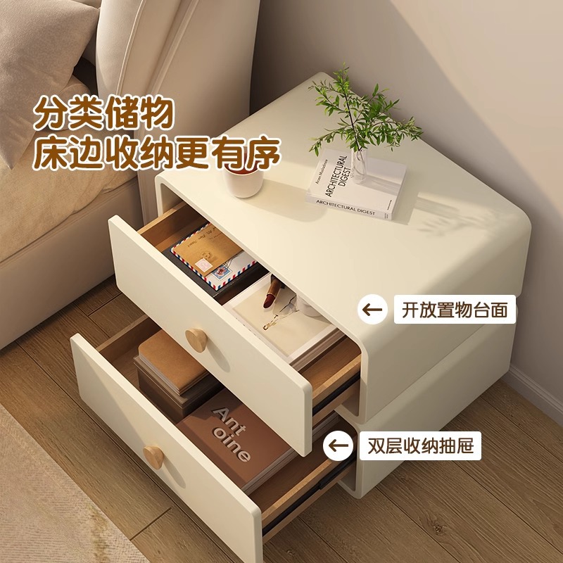 Mesita de Noche Minimalista Cr - Solid Wood Nightstand 2 Drawers reseña y precio