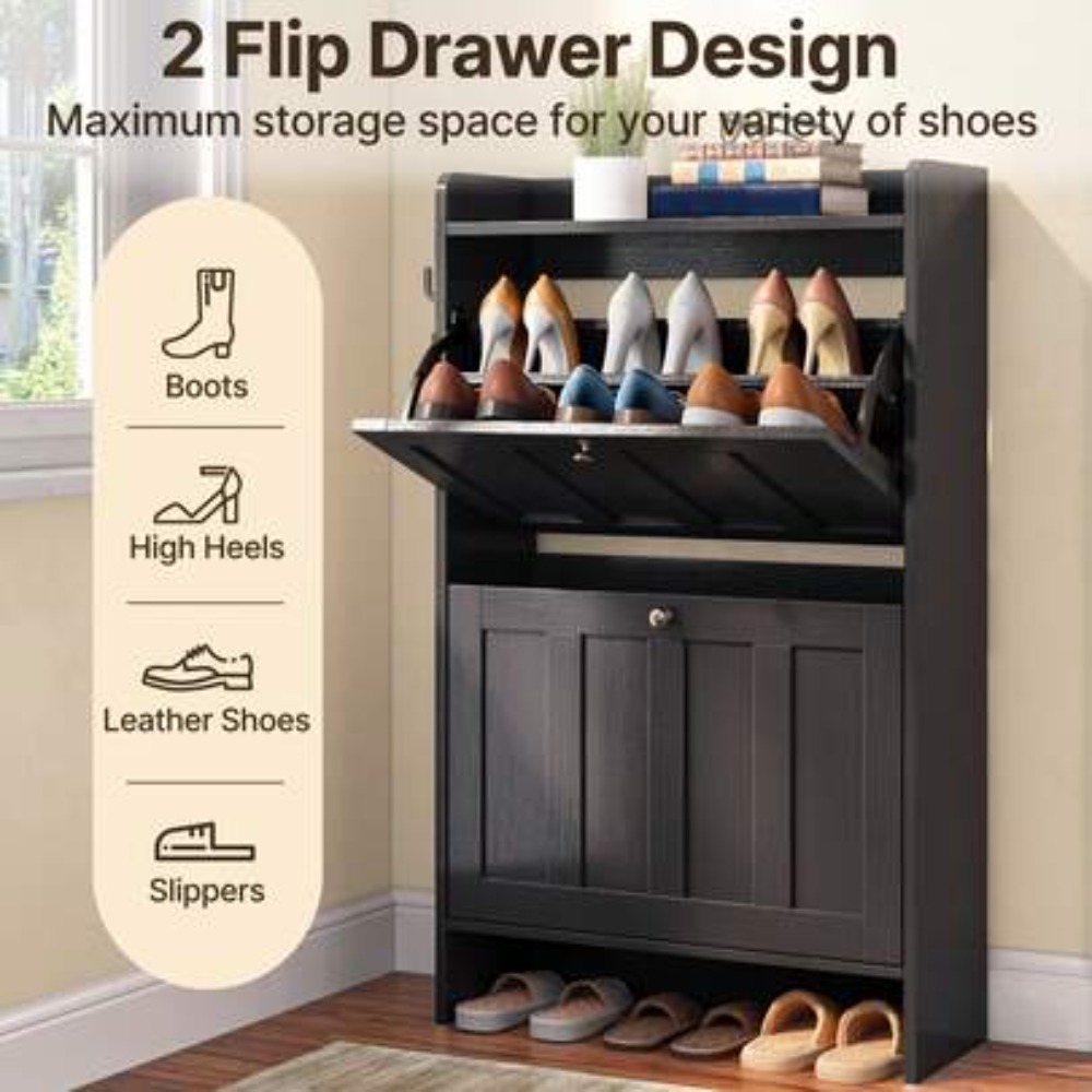 Zapatero estrecho independient - Shoe Rack Cabinet Narrow Entryway reseña y precio