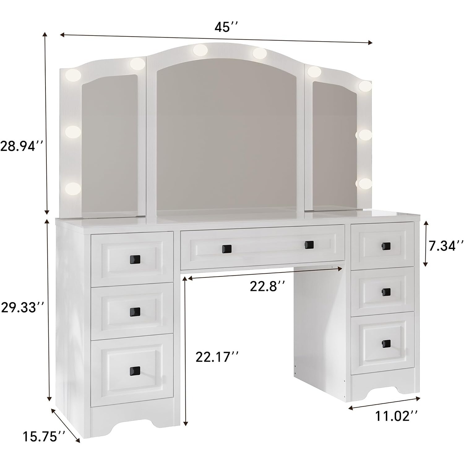 Escritorio de tocador iluminad - Dressing Table Vanity With Lighted Mirror reseña y precio