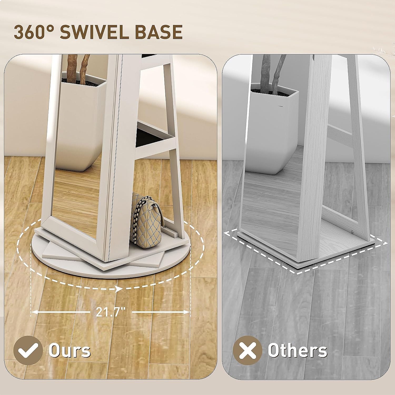 HOMCOM 360 °   Armario girator - Full Length Mirror Jewelry Armoire reseña y precio