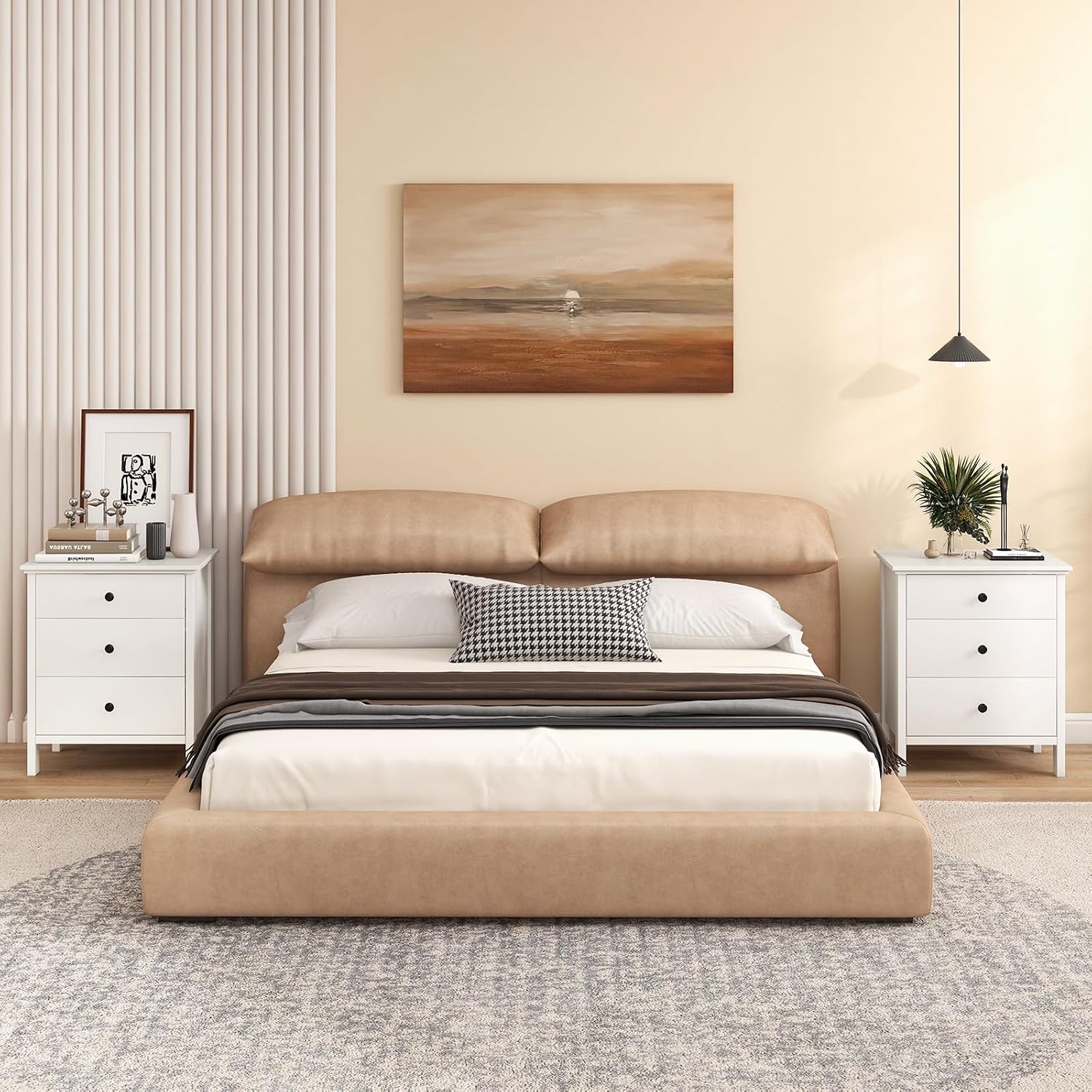 Juego de 2 Mesitas de Noche co - Solid Wood Nightstand 2 Drawers reseña y precio
