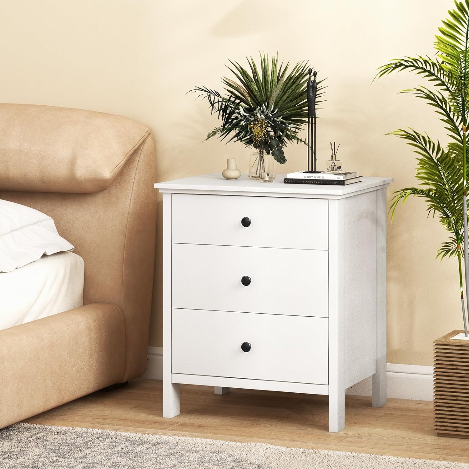 Juego de 2 Mesitas de Noche co - Solid Wood Nightstand 2 Drawers reseña y precio
