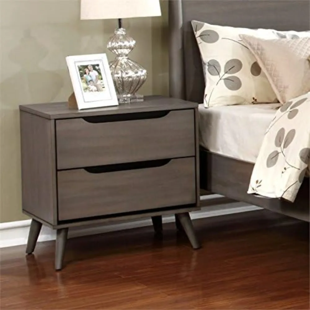 Para mesita de noche de madera - Solid Wood Nightstand 2 Drawers reseña y precio