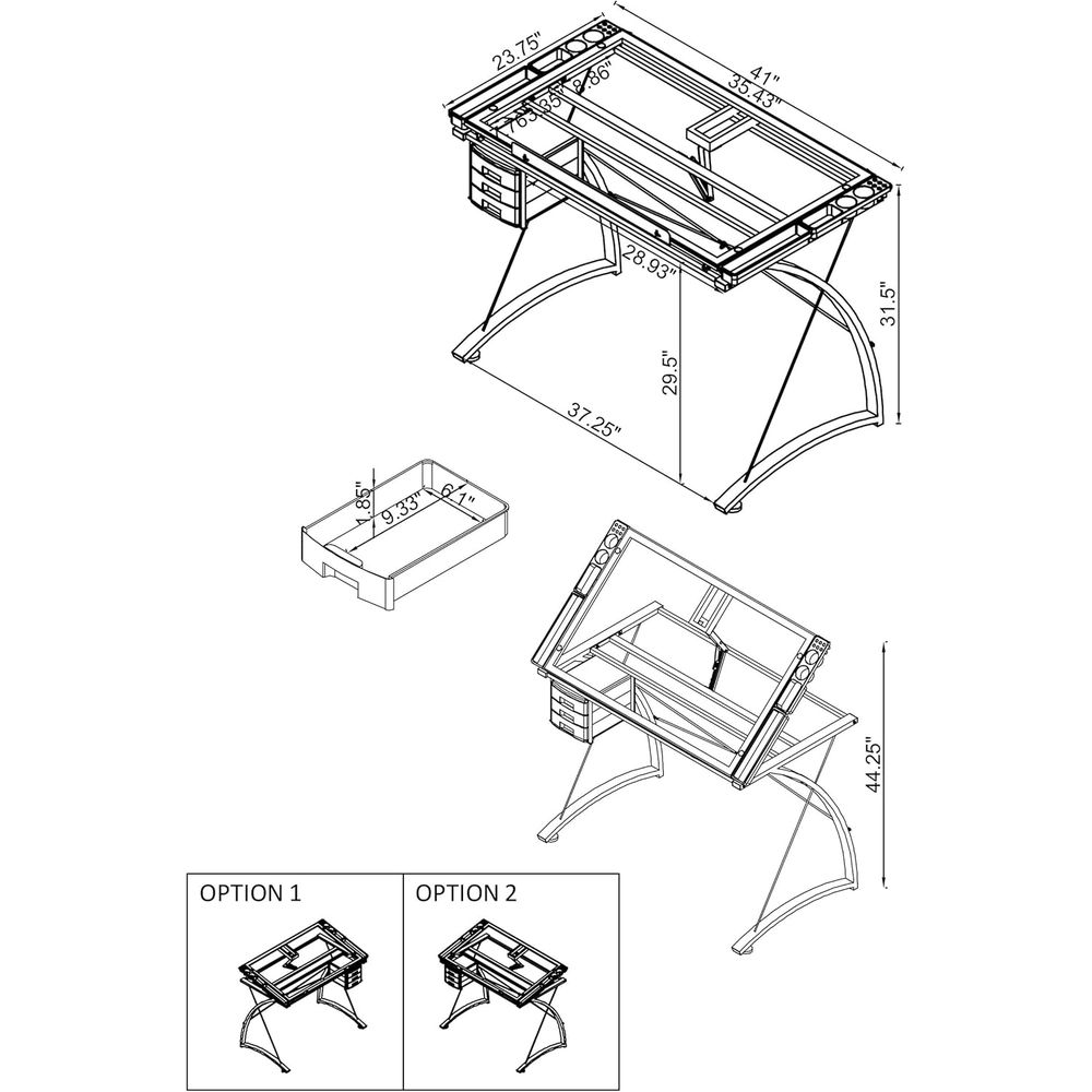 Mesa de Dibujo de Metal y Vidr - Tables reseña y precio