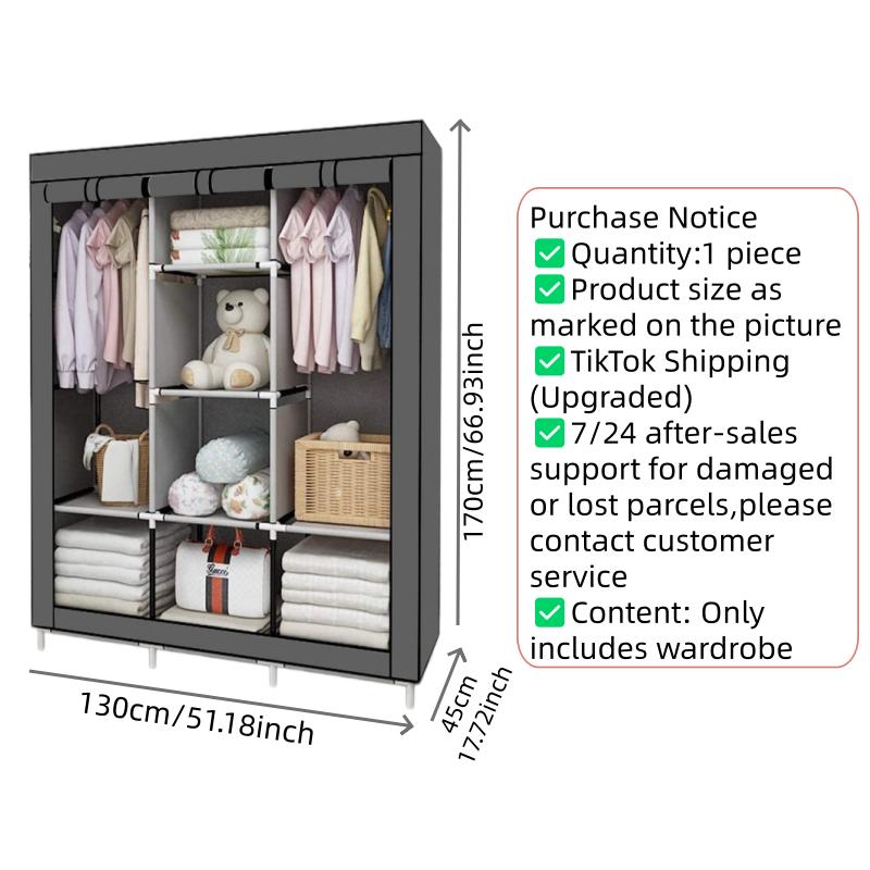 Armario Portátil de 64 Pulgada - Wardrobe Closet Portable Fabric Cover reseña y precio