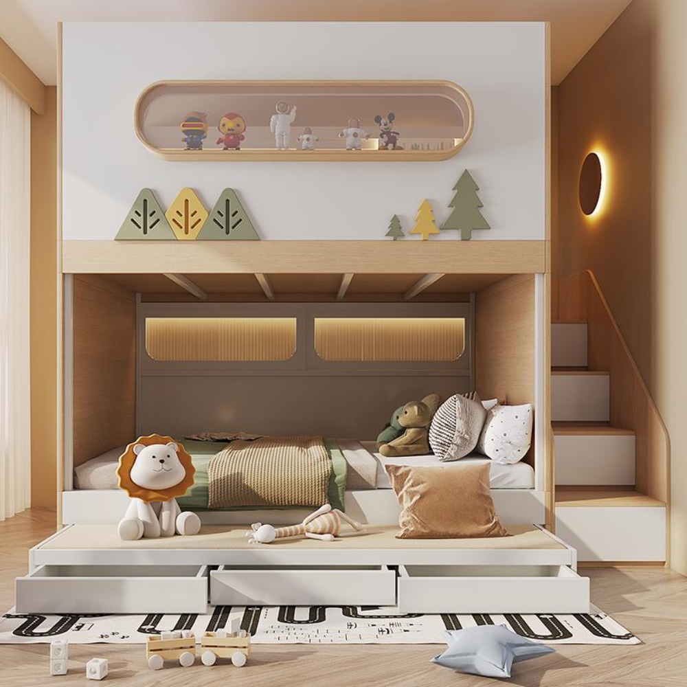 Cama litera infantil tipo cáps - Bunk Bed With Stairs And Slide reseña y precio