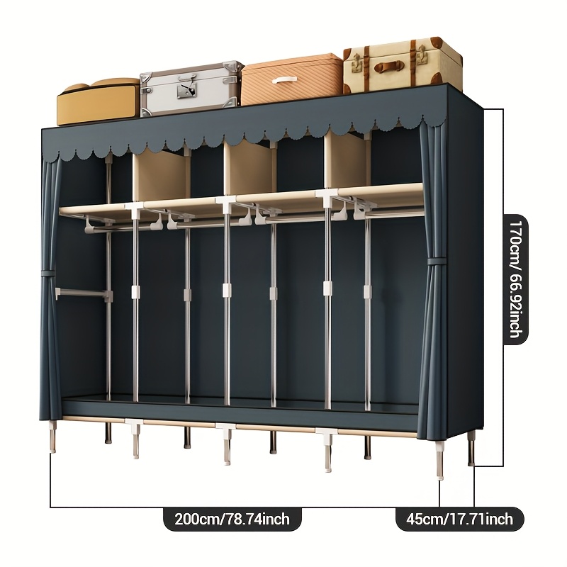 Organizador de armario portáti - Wardrobe Closet Portable Fabric Cover reseña y precio