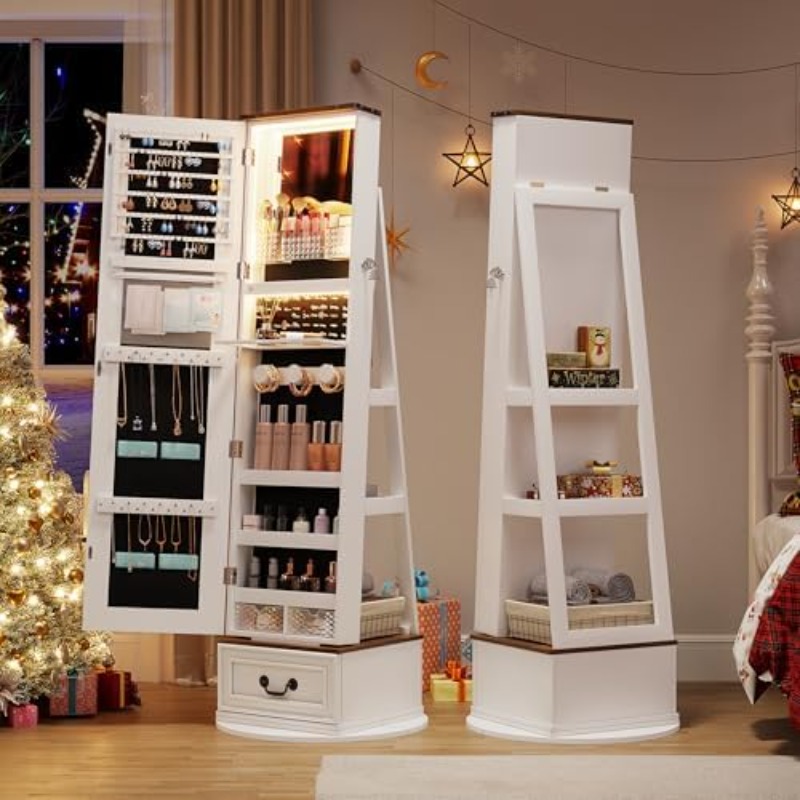 360 ° Armario Giratorio para J - Full Length Mirror Jewelry Armoire reseña y precio