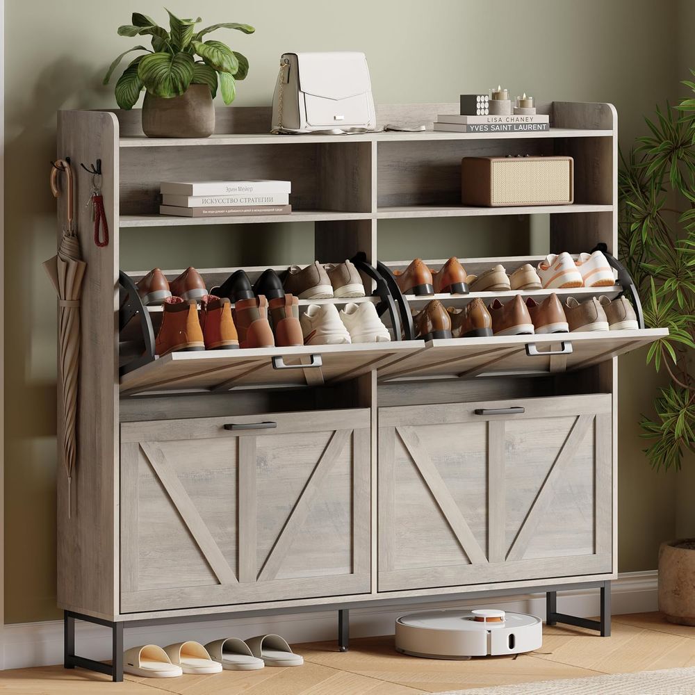 Mueble para guardar zapatos co - Shoe Rack Cabinet Narrow Entryway reseña y precio