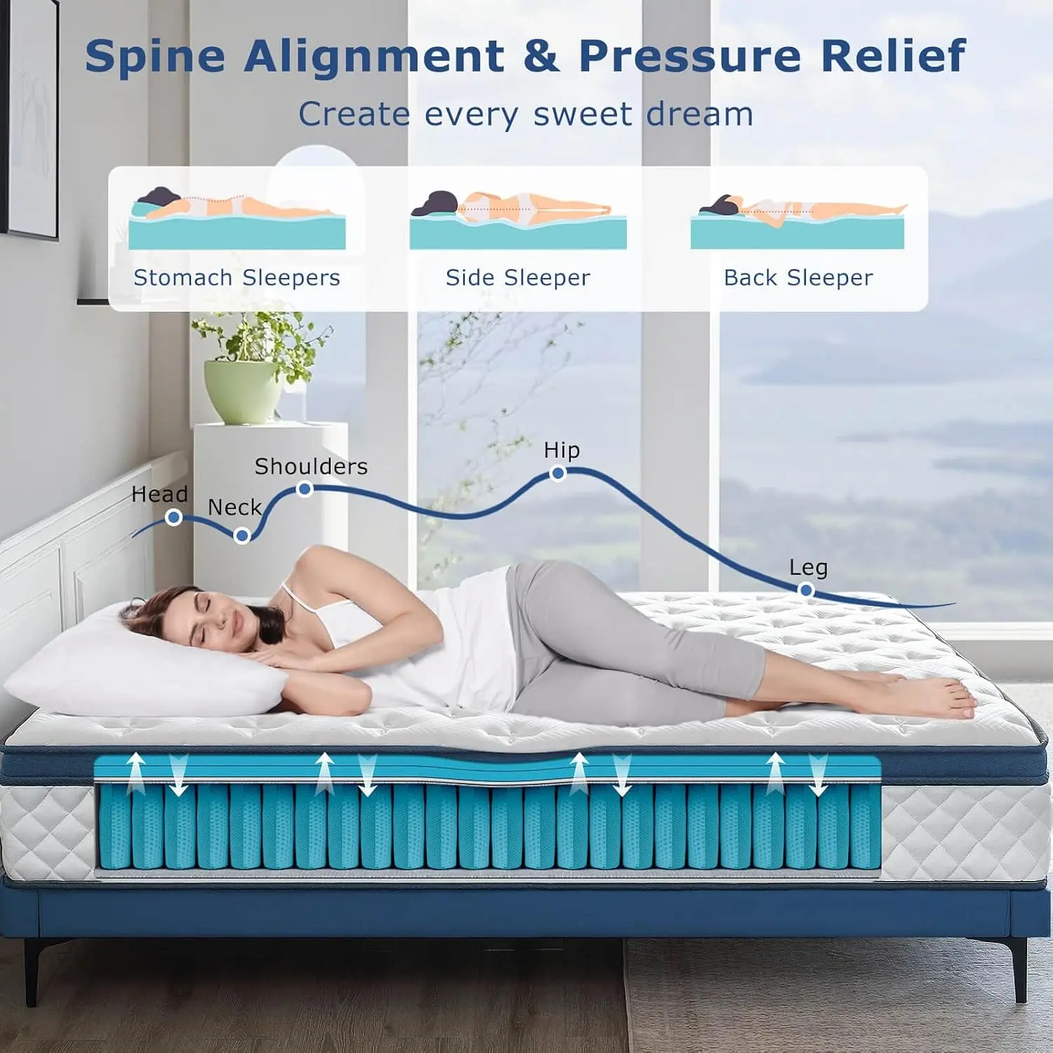 Colchón Queen, Híbrido de Firm - Memory Foam Mattress In A Box Queen reseña y precio
