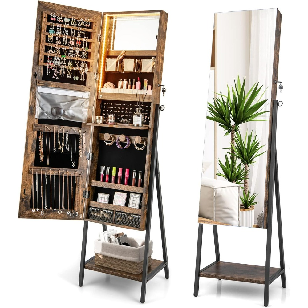 CHARMAID Armario de Joyería co - Full Length Mirror Jewelry Armoire reseña y precio