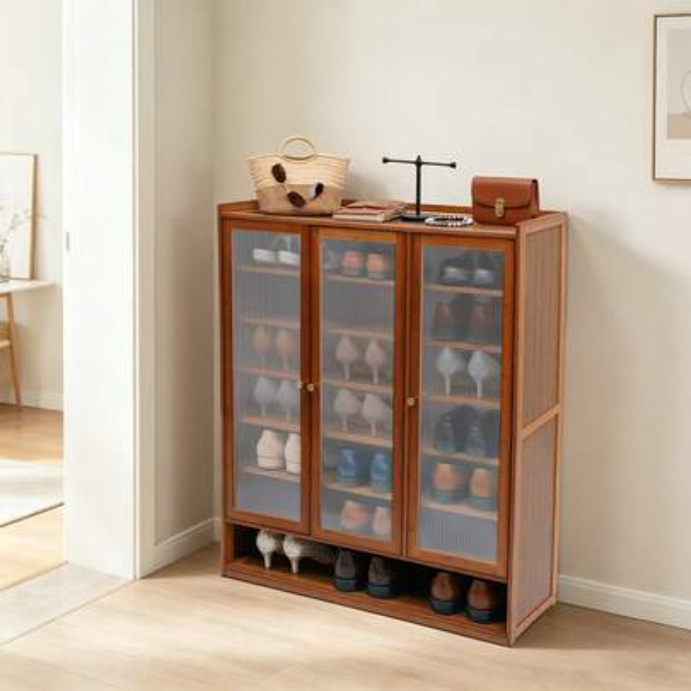 Zapatero de 8 Niveles y 3 Puer - Shoe Rack Cabinet Narrow Entryway reseña y precio