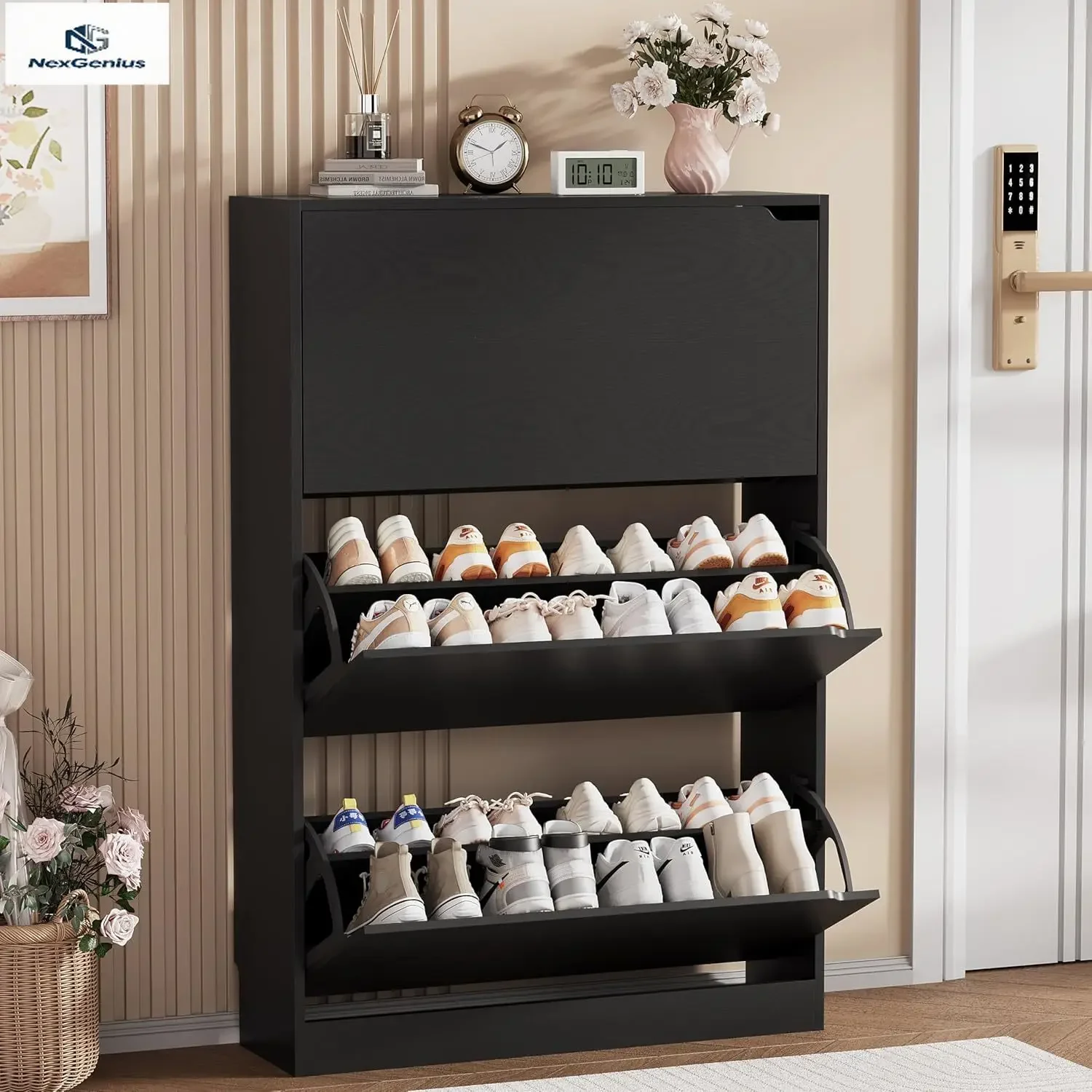 Mueble Zapatero de Madera para - Shoe Rack Cabinet Narrow Entryway reseña y precio