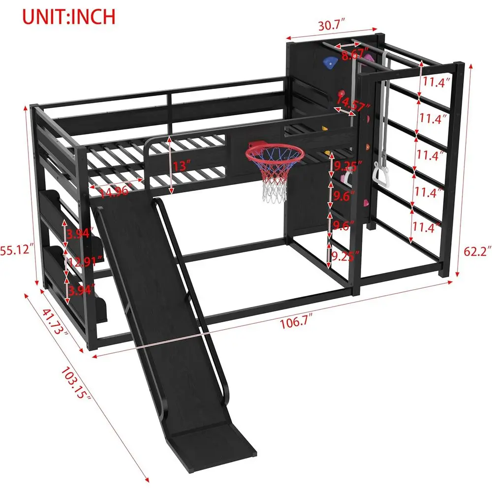 Cama litera metálica doble con - Bunk Bed With Stairs And Slide reseña y precio
