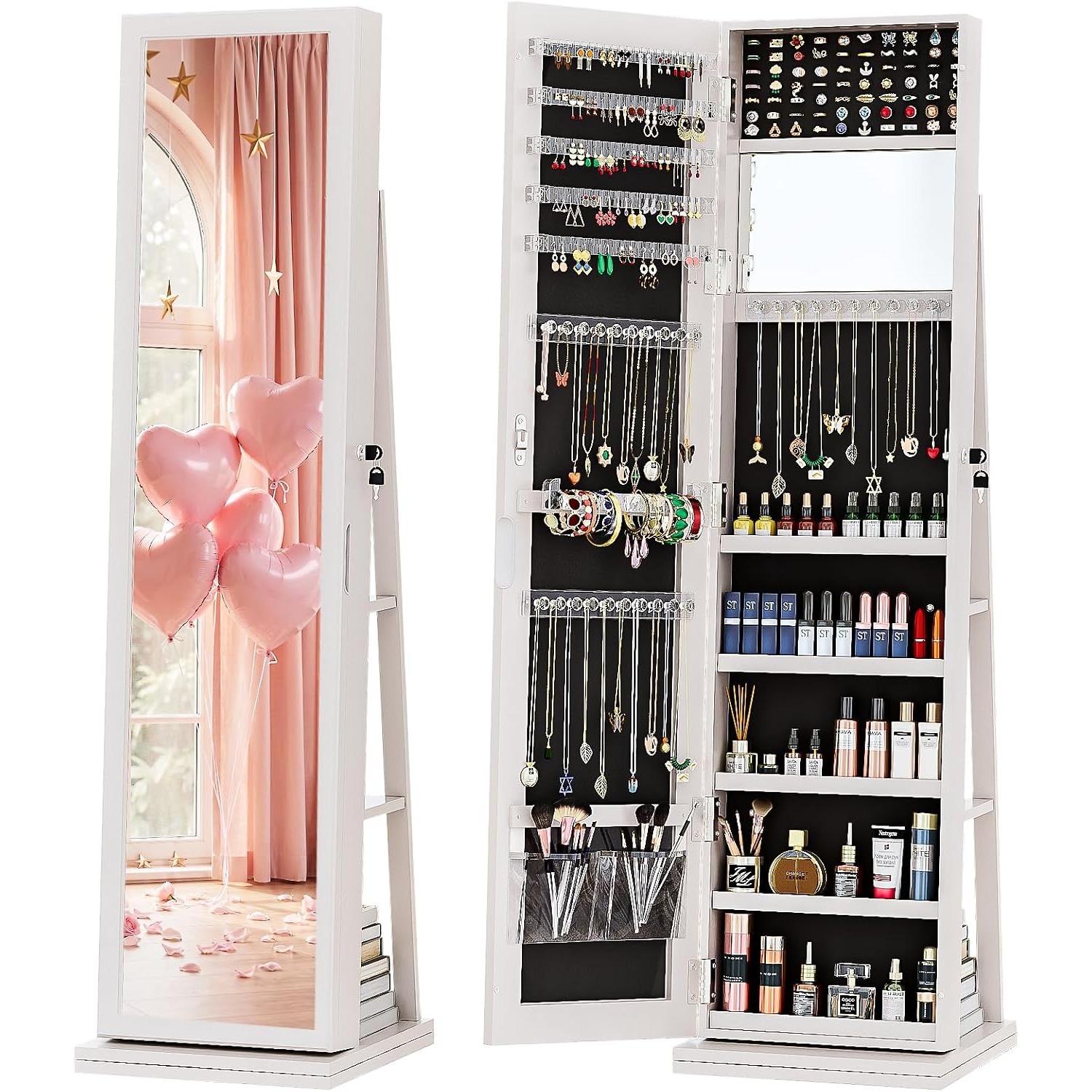 Armario de Joyas 4 en 1, con C - Full Length Mirror Jewelry Armoire reseña y precio