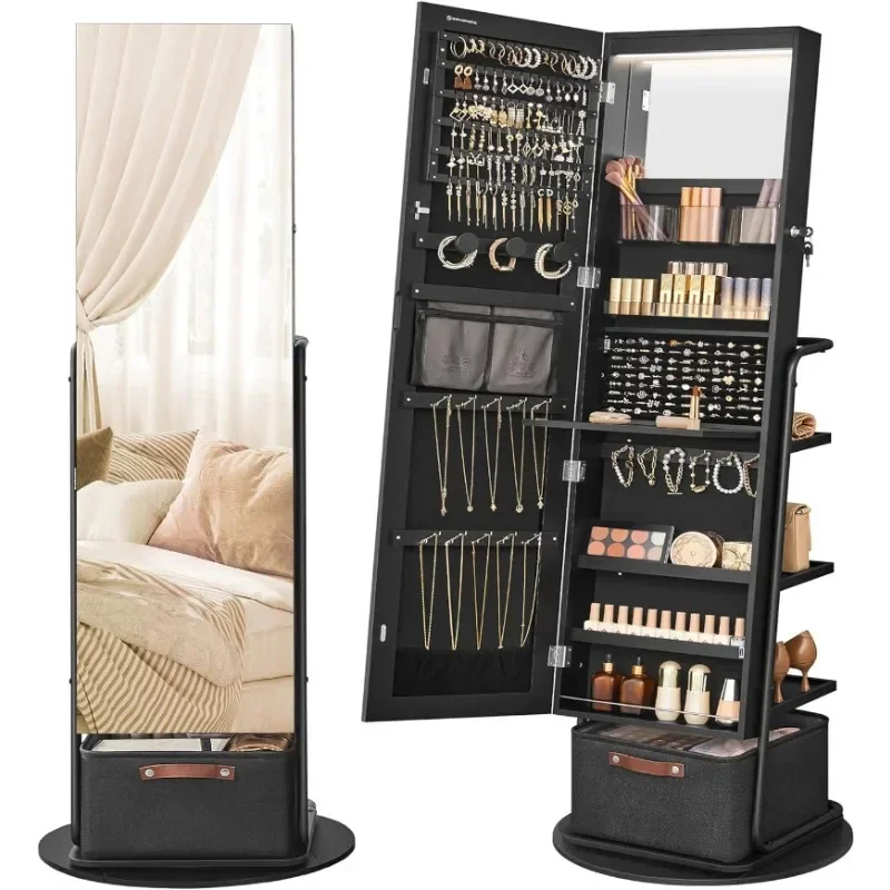 l 360 °   Gabinete de joyería  - Full Length Mirror Jewelry Armoire reseña y precio